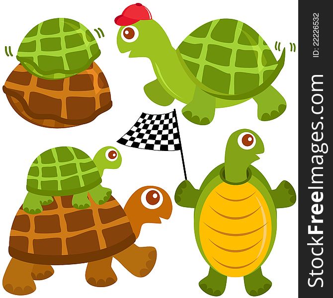 Cute Vector Collection Of Turtle, The Winne