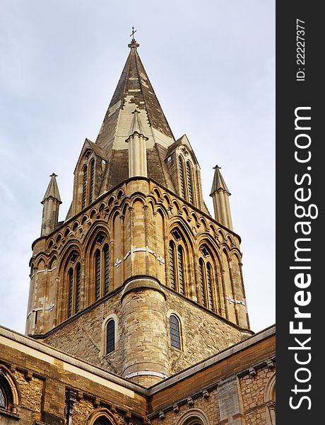 Church Spire in the University City of Oxford, England. Church Spire in the University City of Oxford, England