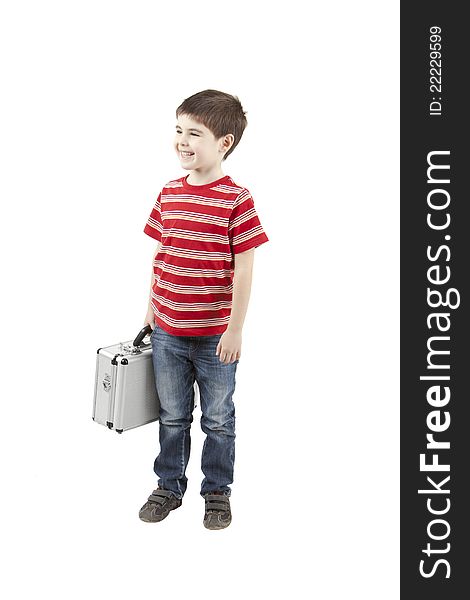 Image of a boy with a suitcase
