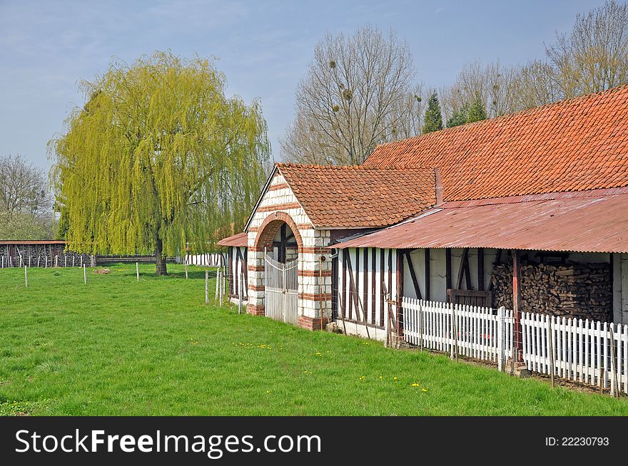 Northern french architecture displayed in farm buildings. Northern french architecture displayed in farm buildings