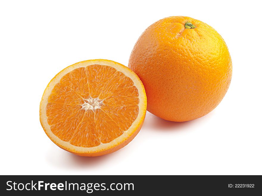 Juicy orange on white background. Juicy orange on white background