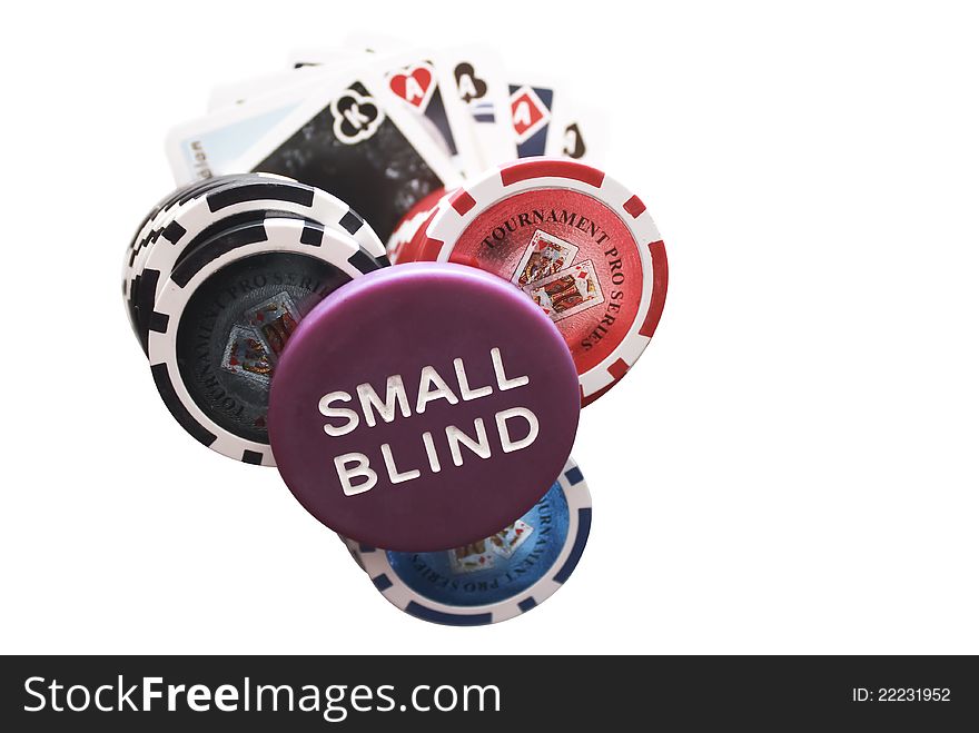 Poker chips with small blind