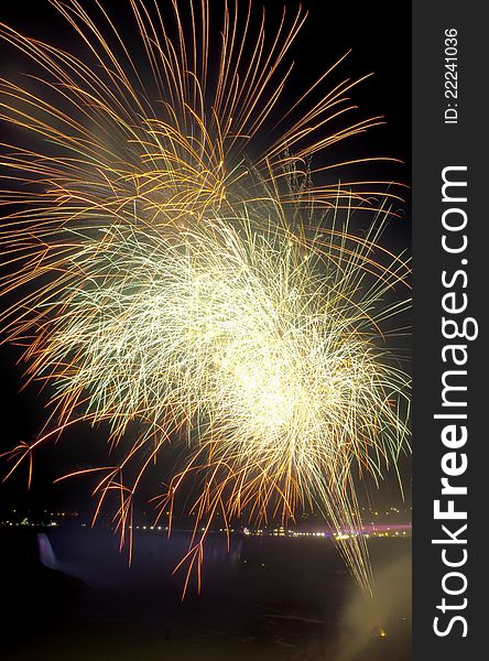 Fireworks over Niagara Falls