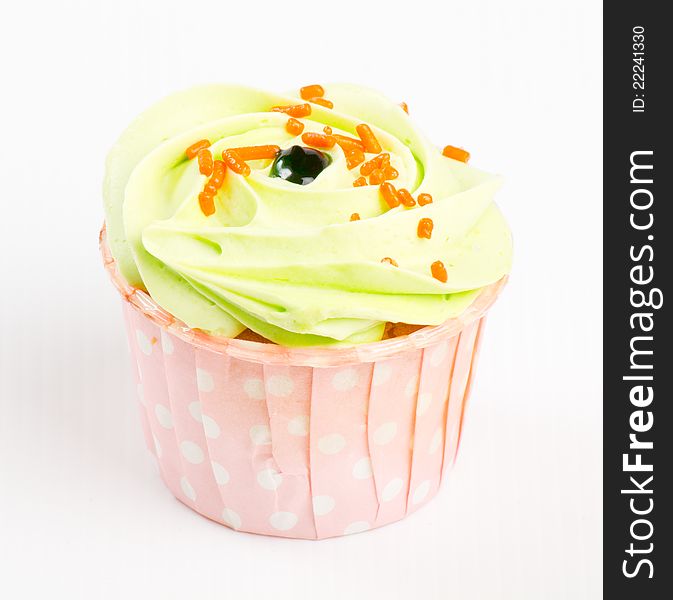 Cupcake is on white background