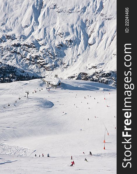 On the slopes of the ski resort of Obergurgl. Austria. On the slopes of the ski resort of Obergurgl. Austria