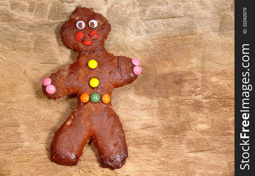 Handmade gingerbread man, tasty and spicy