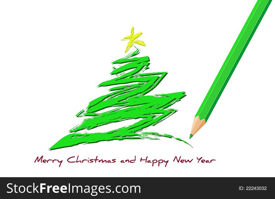 Original Christmas background with stylized tree. Original Christmas background with stylized tree