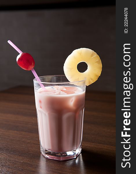 Exotic milk shake drink with fruits