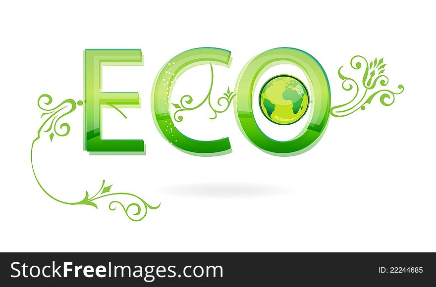 Abstract green eco symbol isolated on the white