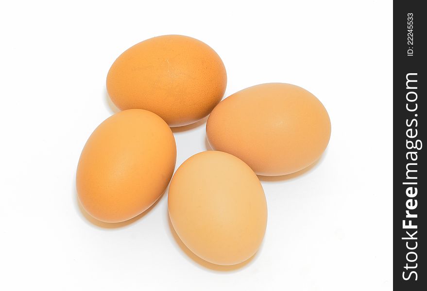 Brown Eggs on White Background