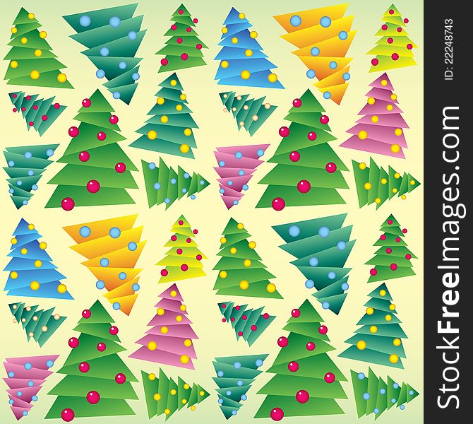 Christmas tree, wrapping, seamless tracery, ornament, vector illustration