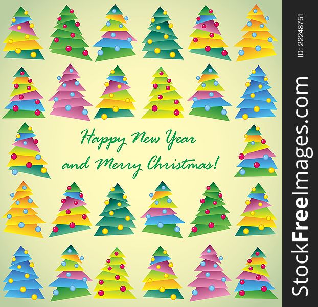 Christmas tree, wrapping, seamless tracery, ornament, vector illustration