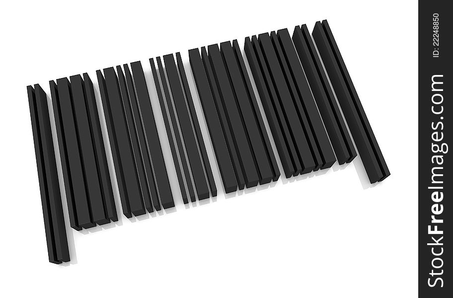 One barcode without numbers for customization (3d render). One barcode without numbers for customization (3d render)