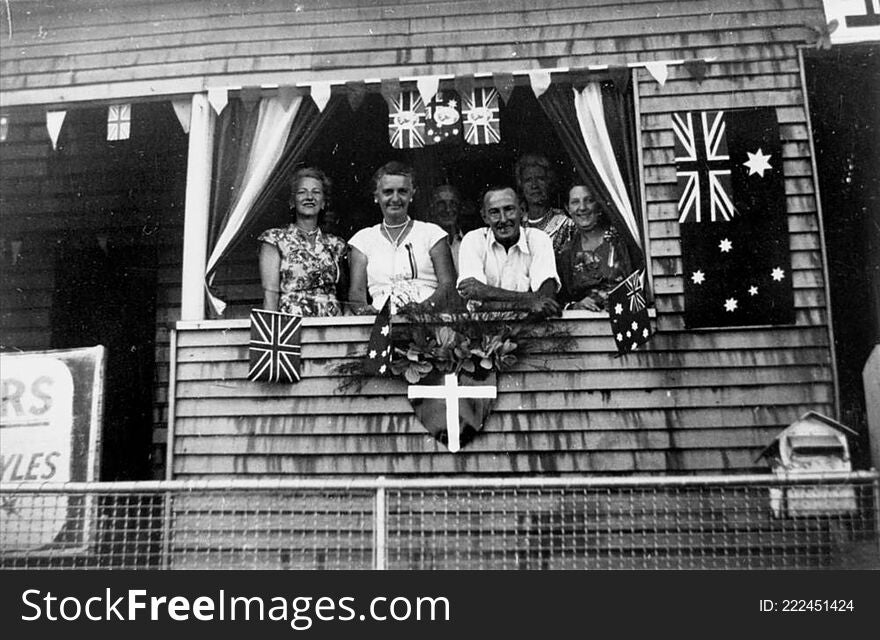 Belvedere  In Coronation Drive, Brisbane, Decorated For The Queen And Prince Philip S Visit In March 1954