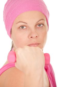 Woman With Weights Stock Photo Woman With Weights Stock Photo