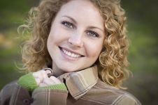 Pretty Young Smiling Woman Portrait Stock Photo