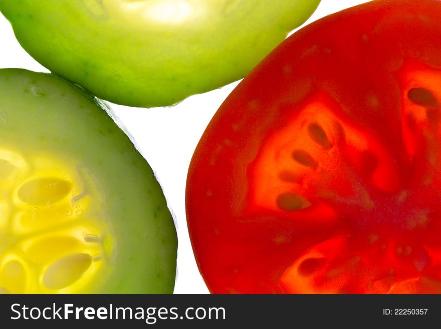 Closeup sliced vegetable of health and beauty. Closeup sliced vegetable of health and beauty