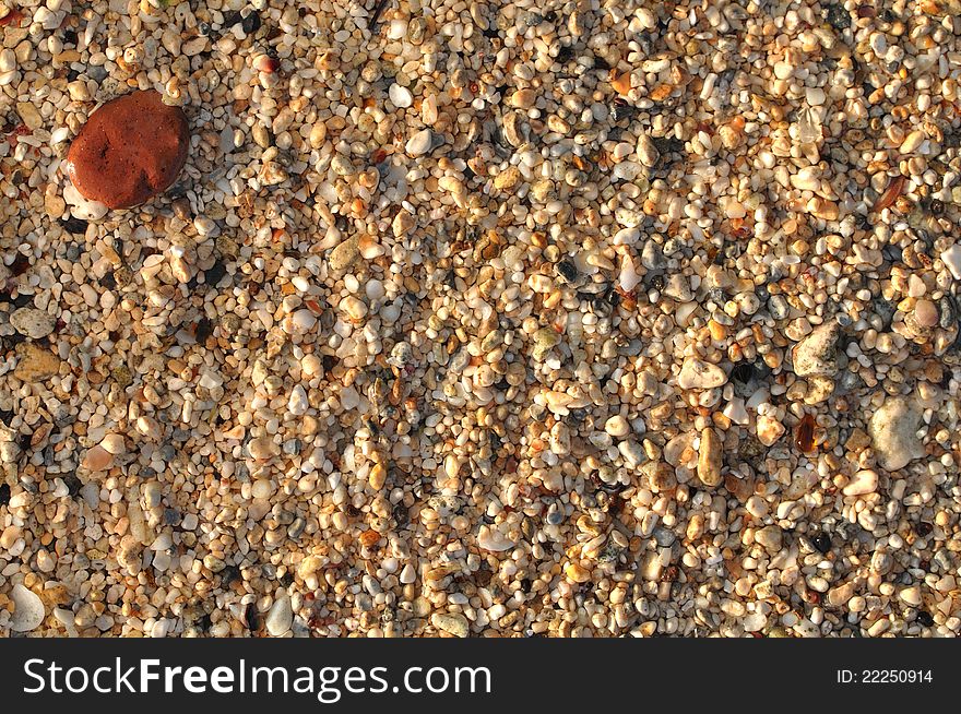 Beautiful tropical island beach sand and pebbles
