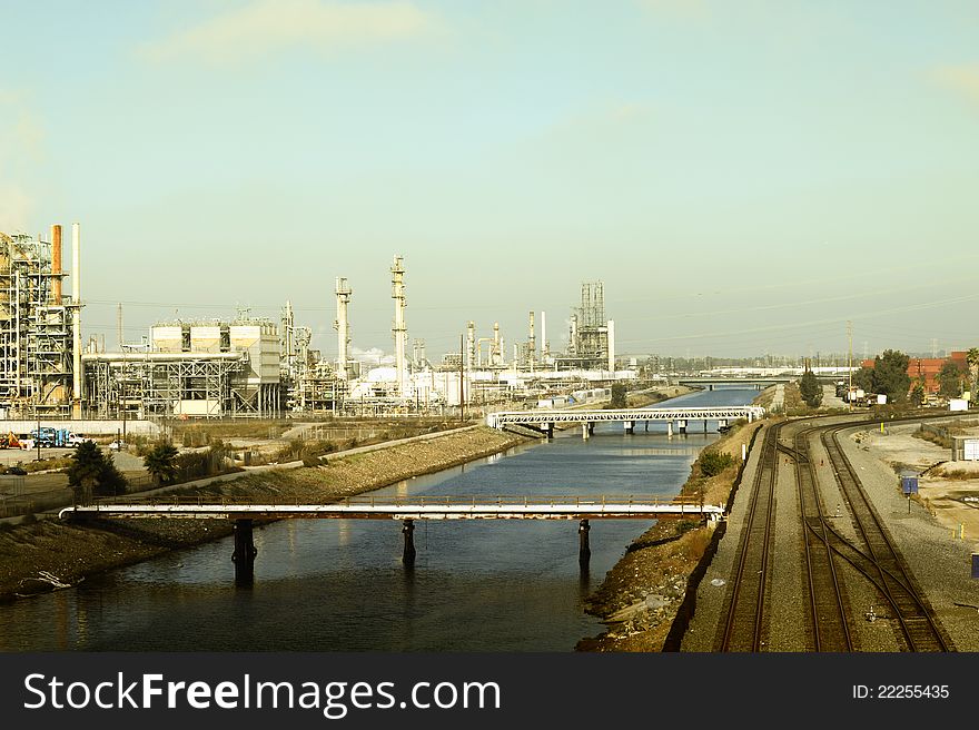 Oil refinery in Long beach California