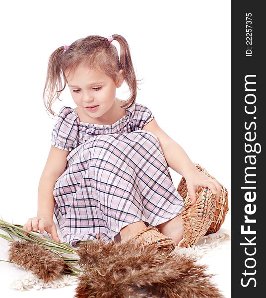 Beautiful Girl In Wicker Shoes