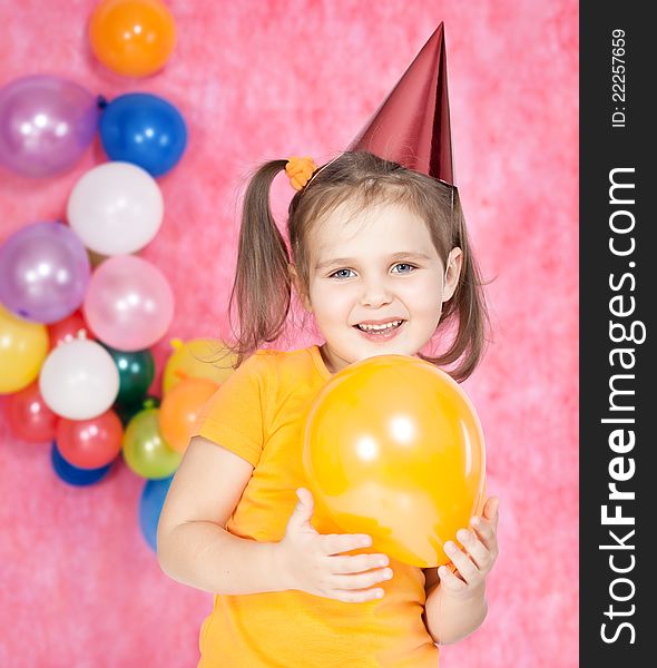 Foto-little girl holding balloons. Foto-little girl holding balloons