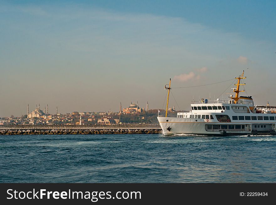 Photo of a ship from Istanbul, sea transportation. Photo of a ship from Istanbul, sea transportation.