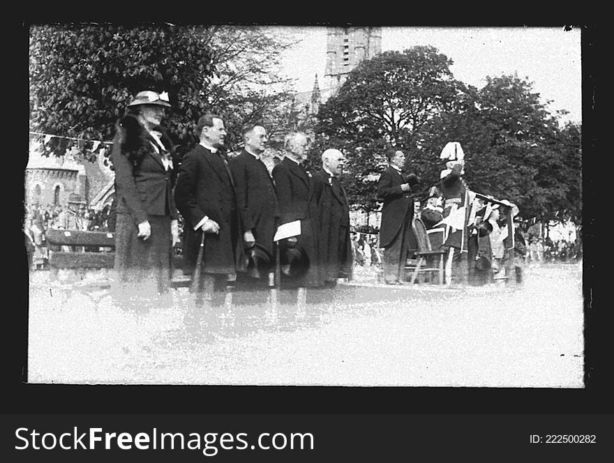 Creator: H. Allison &amp; Co. Photographers

Date: 13th May 1937

Original Format: Glass Plate Negative

Description: Ceremony marking the Coronation of King George VI. Commissioned by the Ulster Gazette.

PRONI Ref: D2886/W/Portrait/174

Copying and copyright:
Please see http://www.proni.gov.uk/index/research_and_records_held/copying_and_copyright.htm

For Copy Orders, contact:
Email: proni@dcalni.gov.uk
For fees and charges see: http://www.proni.gov.uk/index/about_proni/are_there_any_fees_and_charges.htm. Creator: H. Allison &amp; Co. Photographers

Date: 13th May 1937

Original Format: Glass Plate Negative

Description: Ceremony marking the Coronation of King George VI. Commissioned by the Ulster Gazette.

PRONI Ref: D2886/W/Portrait/174

Copying and copyright:
Please see http://www.proni.gov.uk/index/research_and_records_held/copying_and_copyright.htm

For Copy Orders, contact:
Email: proni@dcalni.gov.uk
For fees and charges see: http://www.proni.gov.uk/index/about_proni/are_there_any_fees_and_charges.htm