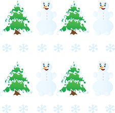 Winter Christmas Seamless Pattern And Snowman Royalty Free Stock Photography Winter Christmas Seamless Pattern And Snowman Royalty Free Stock Photography