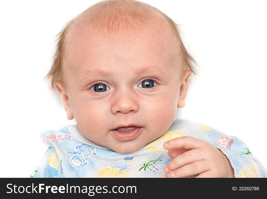 Portrait of a baby with interest