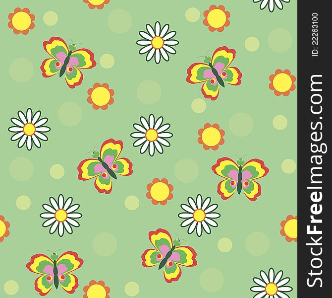 Cute seamless pattern with butterflies. Cute seamless pattern with butterflies