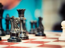 Set Of Chess Figures On The Playing Board Stock Photography Set Of Chess Figures On The Playing Board Stock Photography