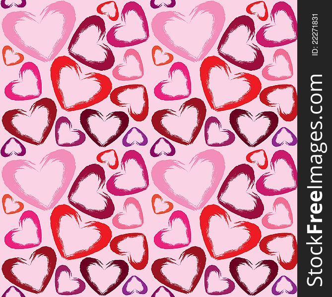 Vector wallpaper with colored hearts. Vector wallpaper with colored hearts