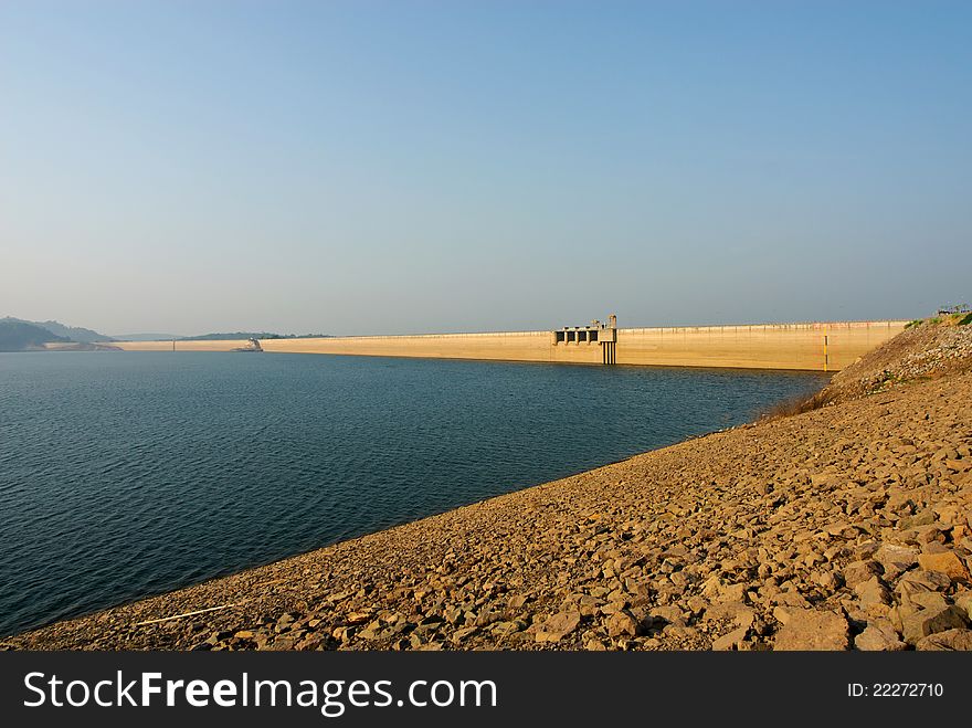 Sunrise at Khun Dan Prakarnchon Dam in Thailand. Sunrise at Khun Dan Prakarnchon Dam in Thailand