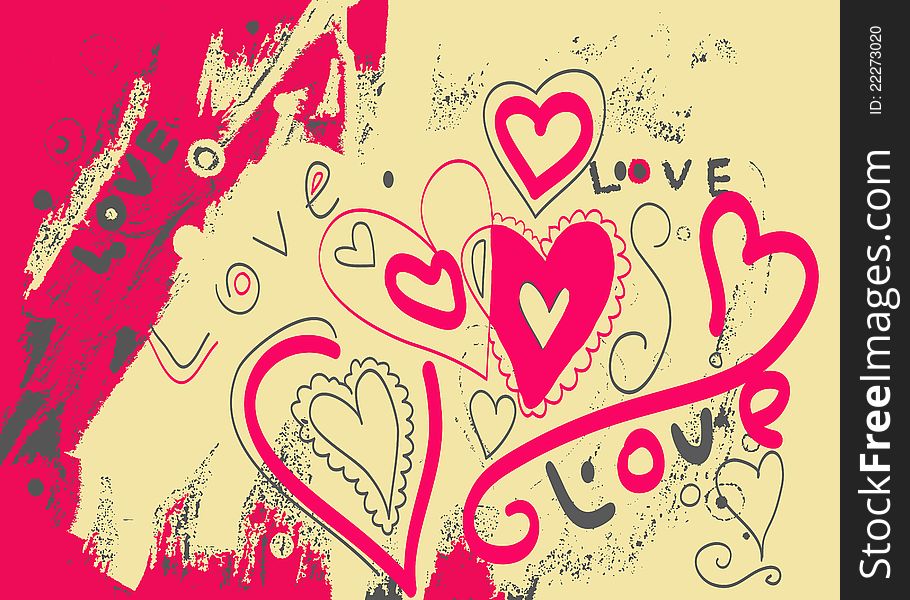 Background with hearts for Valentine's Day. Background with hearts for Valentine's Day