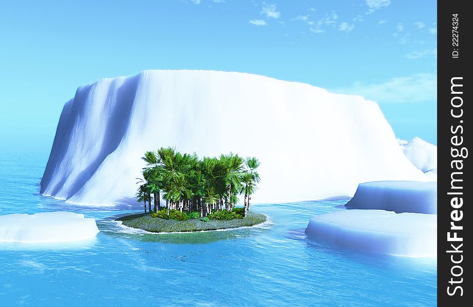 Palm tree and iceberg