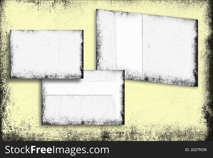 Grunge wall background on multiple planes