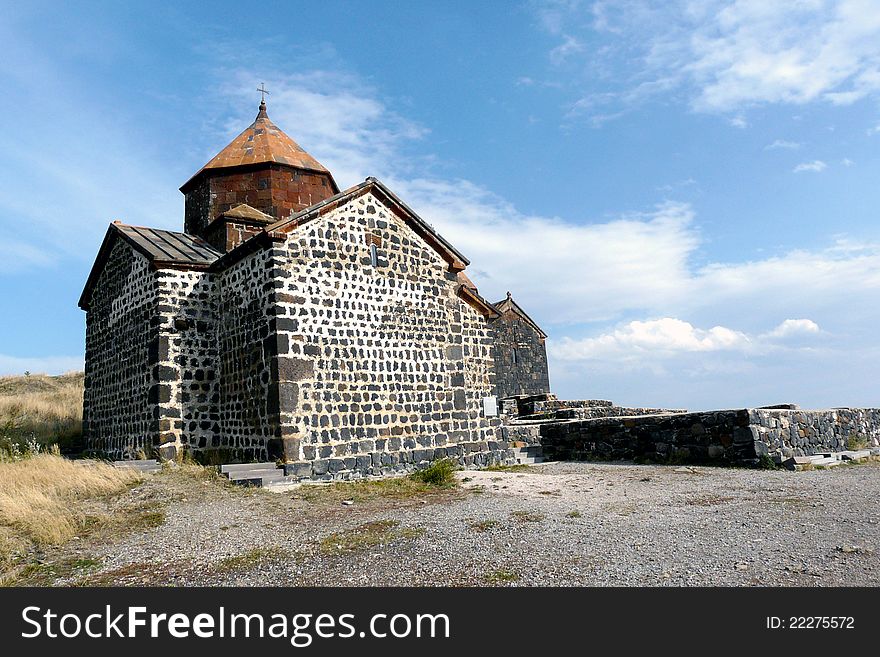 Monastery of Sevanavank on lake Sevan. Armenia. The Armenian church Surb Astvatsatsin