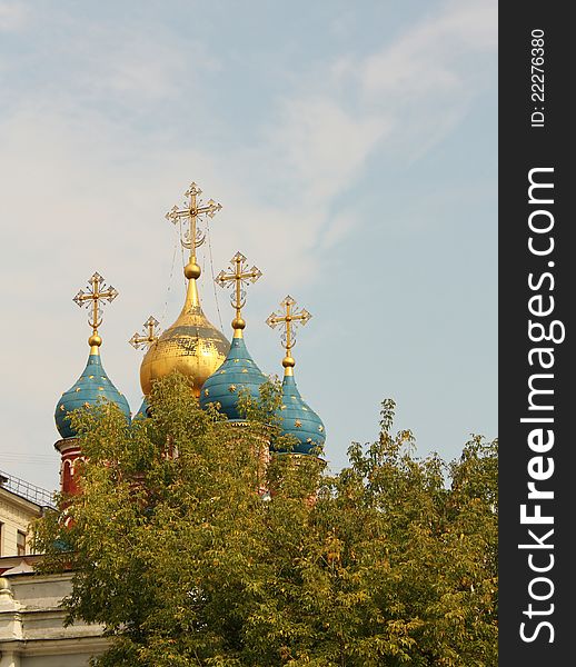 Domes of the orthodox church built in seventeenth century. Domes of the orthodox church built in seventeenth century