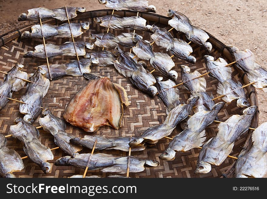 Thai style dried fishes for sell