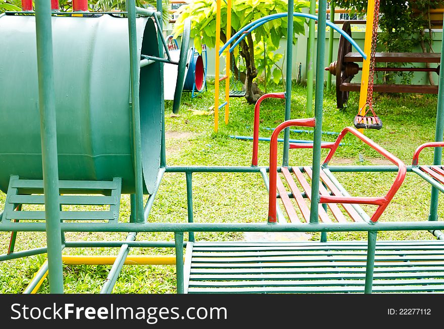 Big swings in the playground for kids. Big swings in the playground for kids