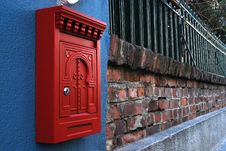 Post Box On Brick Wall Stock Image Post Box On Brick Wall Stock Image
