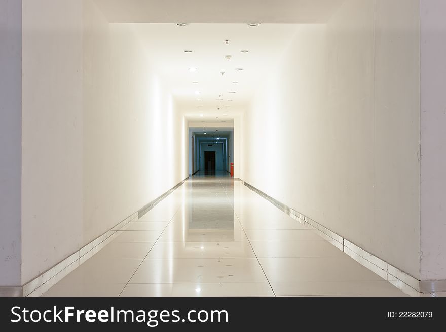 Modern office building corridor interior