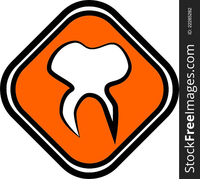 Tooth sign illustration for web design