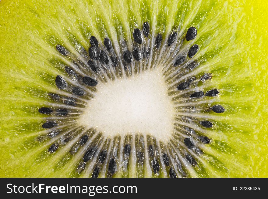 Macro of the inside of a kiwi