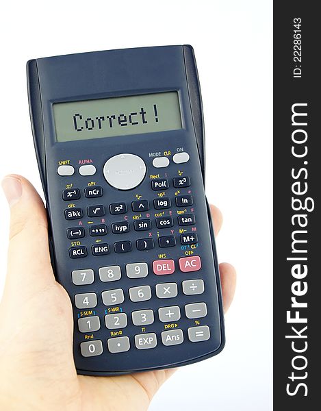 Correct answer on calculator s display