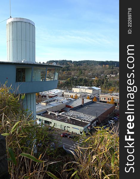 Oregon city lower township & elevator tower, OR.