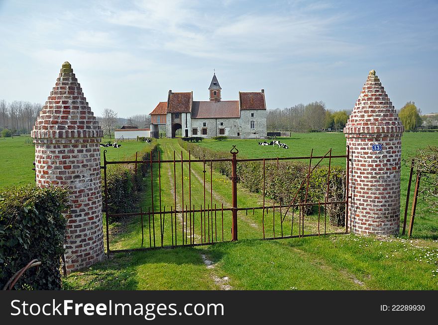This manor house used as a farm is in northern framce near the picardy / somme border. This manor house used as a farm is in northern framce near the picardy / somme border