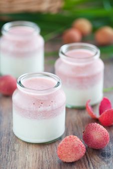 Yogurt And Lychee Mousse Stock Image Yogurt And Lychee Mousse Stock Image