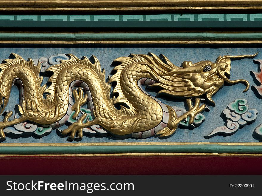 Golden dragons in chinese style