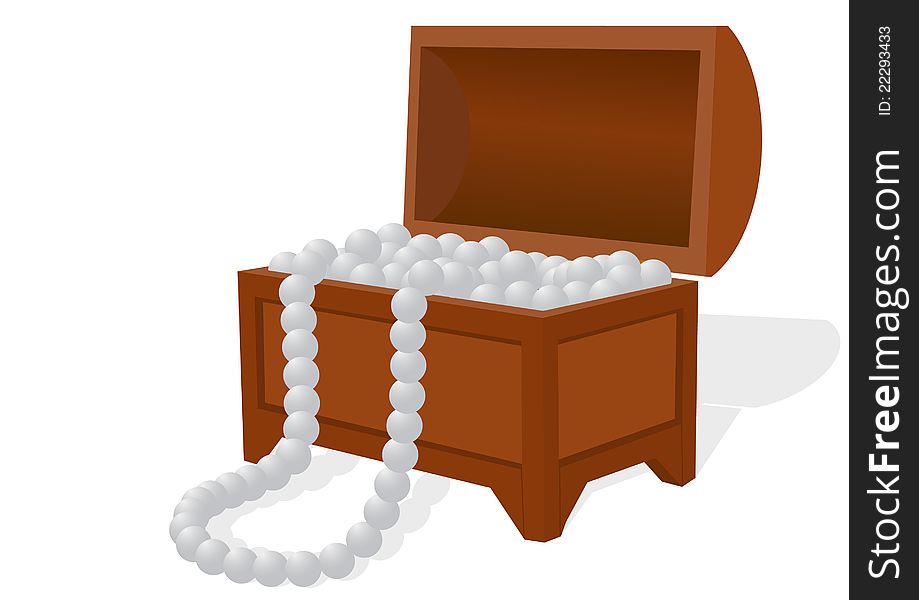 Box with a pearl necklace